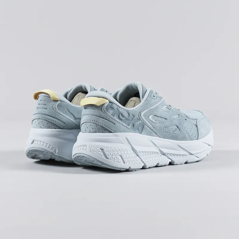 HOKA Clifton L Suede Shoes Cloud Blue Ice Flow-2