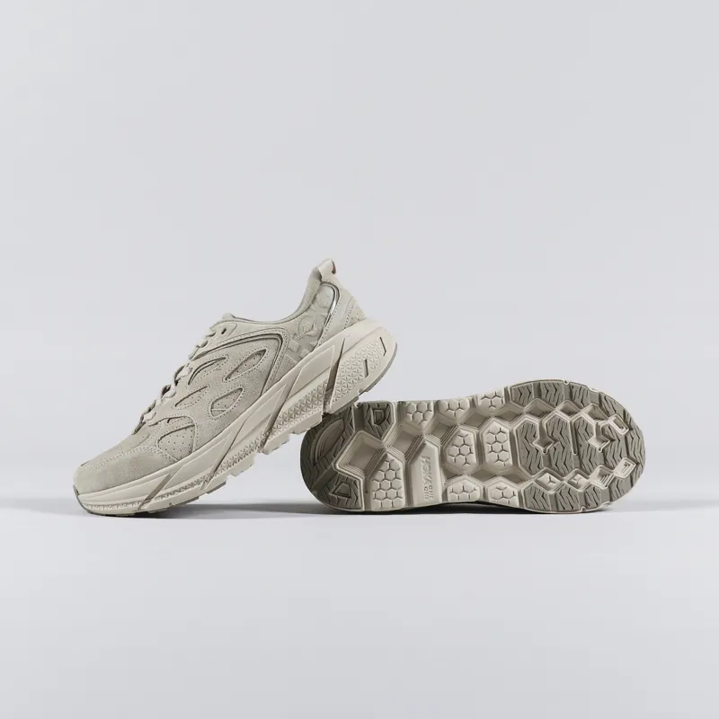HOKA Clifton L Suede Shoes Sand Dune-2