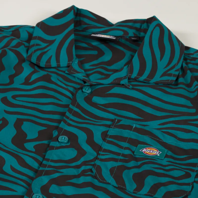 Dickies Leesburg Short Sleeve Shirt Deep Lake Zebra-2