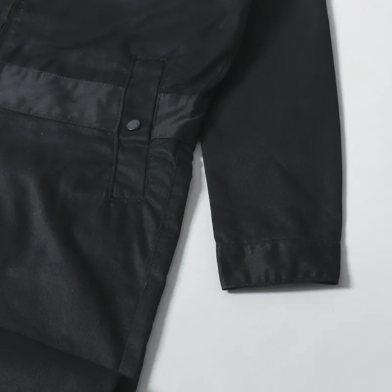 M.C Overalls Polycotton Collared Zip Overall Black-10