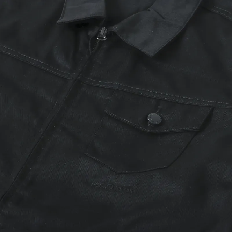 M.C Overalls Polycotton Collared Zip Overall Black-9