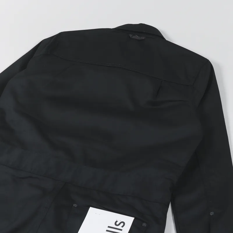 M.C Overalls Polycotton Collared Zip Overall Black-8