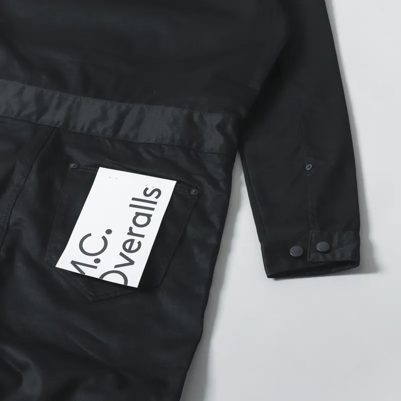 M.C Overalls Polycotton Collared Zip Overall Black-7