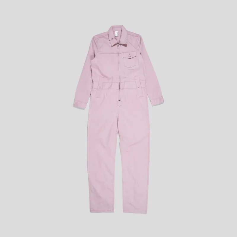 M.C Overalls Unisex Polycotton Collared Zip Overalls Dusty Pink