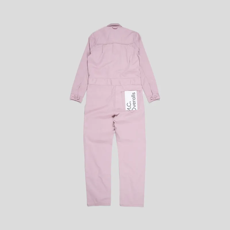 M.C Overalls Polycotton Collared Zip Overall Dusty Pink-5
