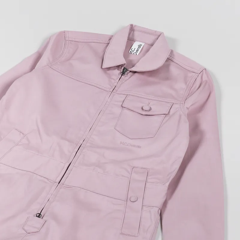 M.C Overalls Polycotton Collared Zip Overall Dusty Pink-6