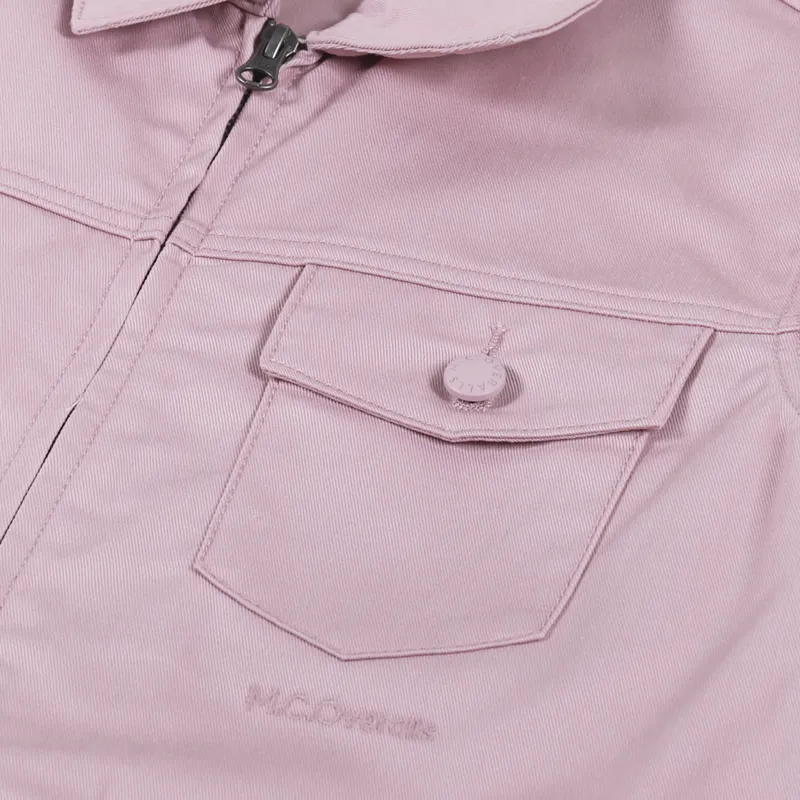 M.C Overalls Polycotton Collared Zip Overall Dusty Pink-7