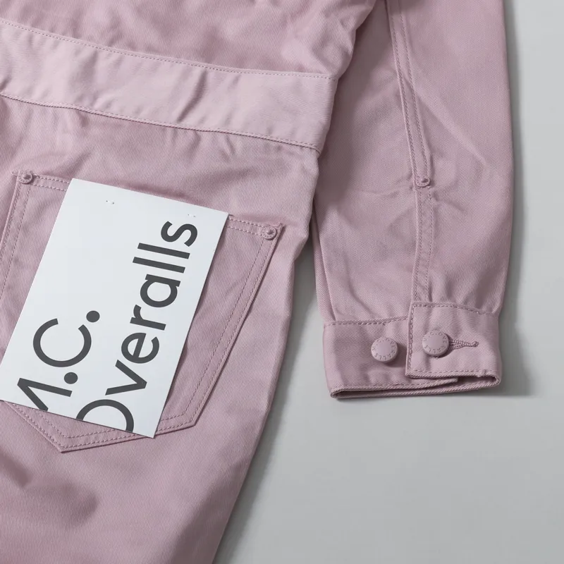 M.C Overalls Polycotton Collared Zip Overall Dusty Pink-11
