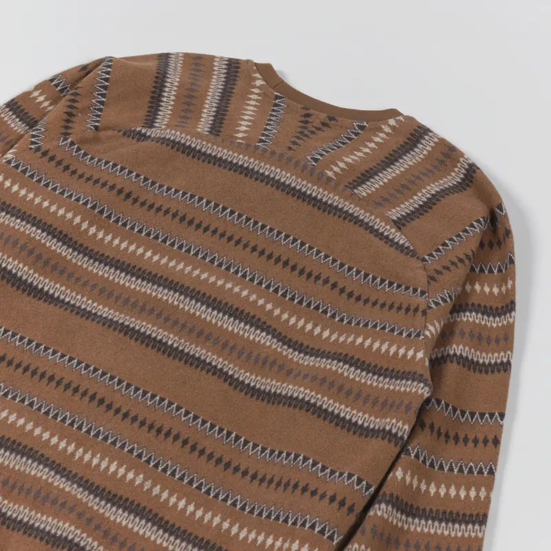 Universal Works Classic Crew Sweatshirt Brown Hikers Jacquard-2