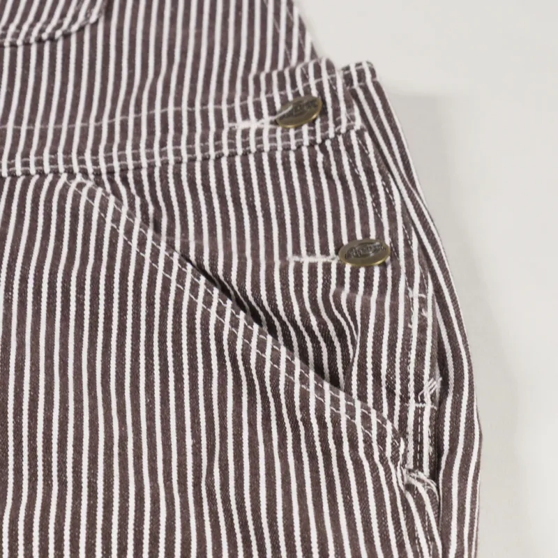 Dickies Womens Classic Hickory Bib Dark Brown Hickory-4