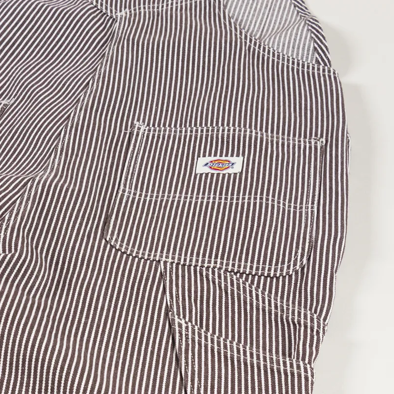 Dickies Womens Classic Hickory Bib Dark Brown Hickory-3