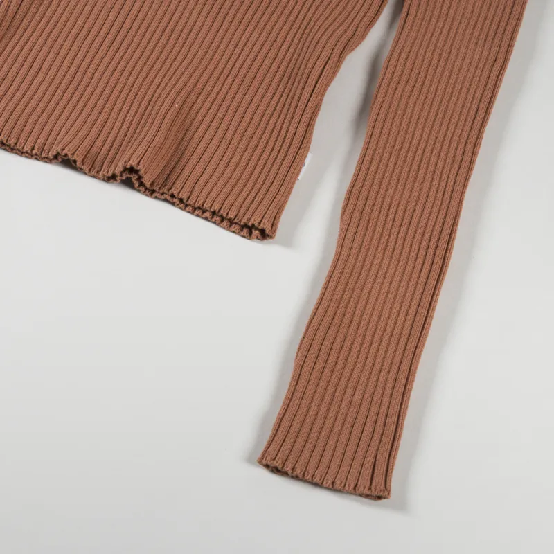 Rhythm Womens Classic Knit Long Sleeve Top Cinnamon-8