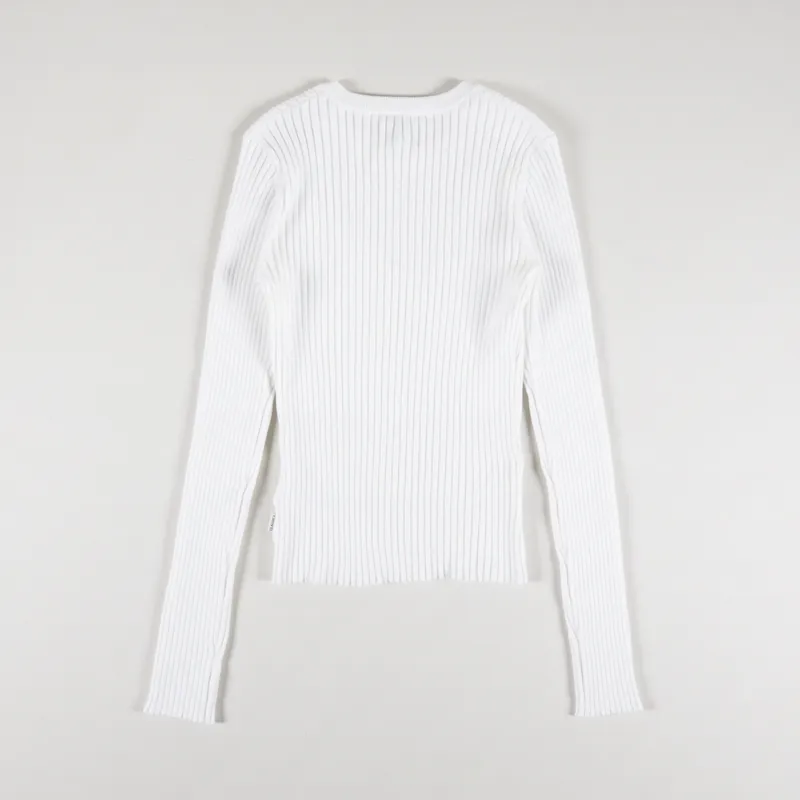 Rhythm Womens Classic Knit Long Sleeve Top White