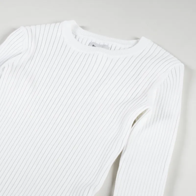 Rhythm Womens Classic Knit Long Sleeve Top White-5