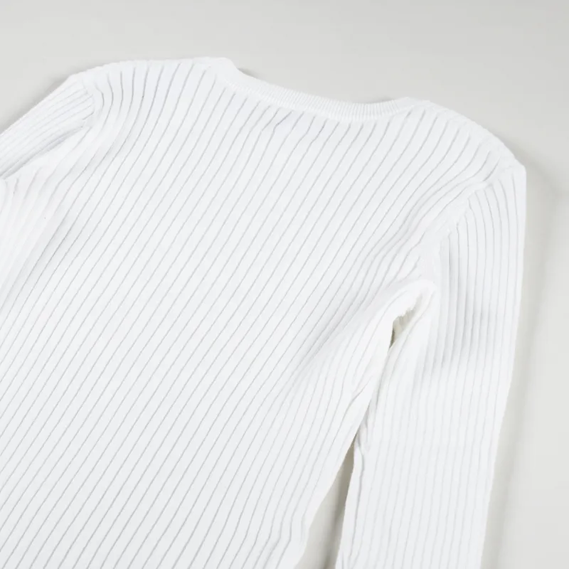 Rhythm Womens Classic Knit Long Sleeve Top White-9