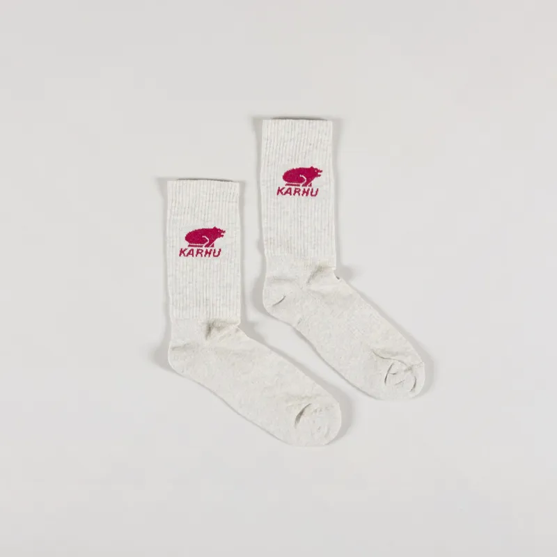 Karhu Classic Logo Crew Socks Oatmeal Melange Granata