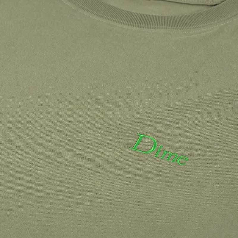 Dime Classic Small Logo T Shirt Army Green-1