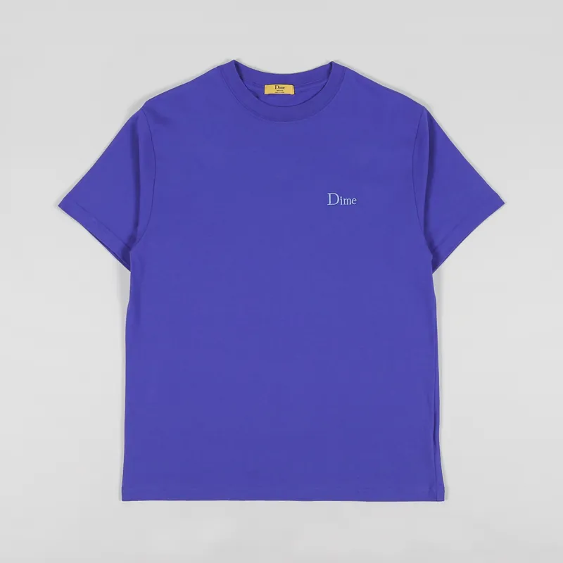 Dime MTL Mens Short Sleeve Classic Small Logo T Shirt Ultramarine