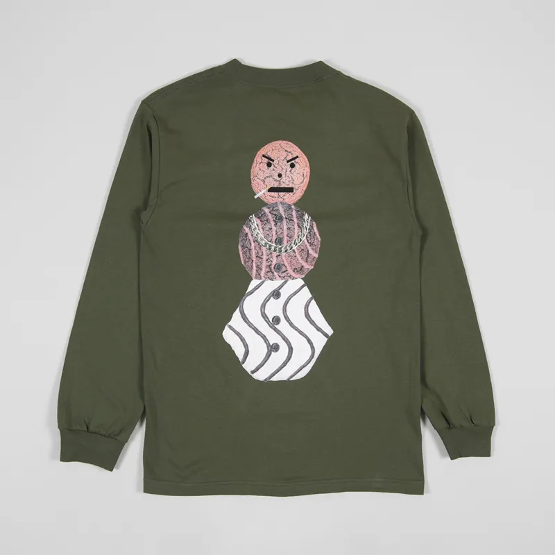 Quartersnacks Classic Snackman Long Sleeve T Shirt Olive