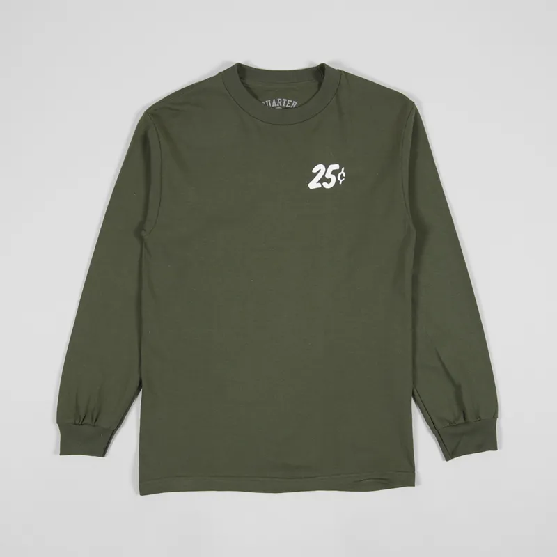 Quartersnacks Classic Snackman Long Sleeve T Shirt Olive-1