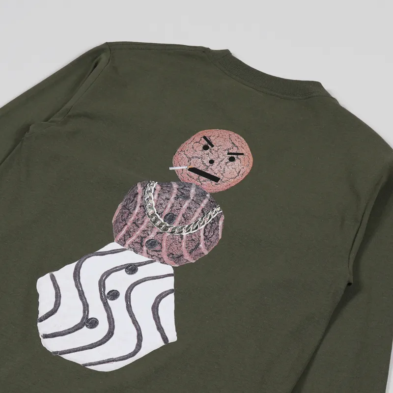 Quartersnacks Classic Snackman Long Sleeve T Shirt Olive-2