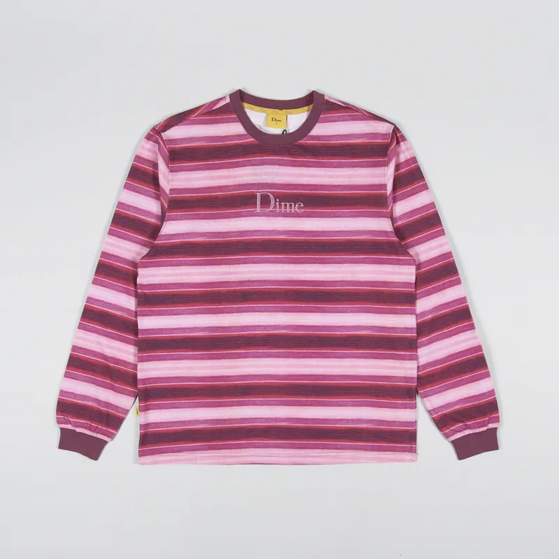 Dime Classic Striped Long Sleeve T Shirt Red