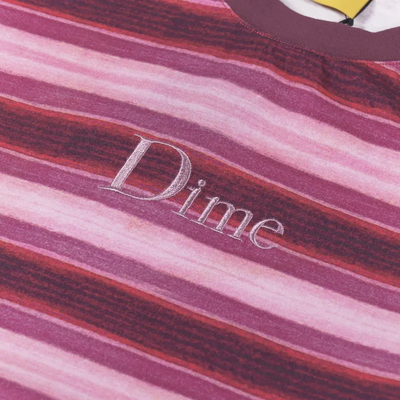 Dime Classic Striped Long Sleeve T Shirt Red-5