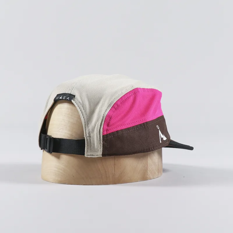 Vaga Logo Club Cap Beige Brown Neon Pink-1