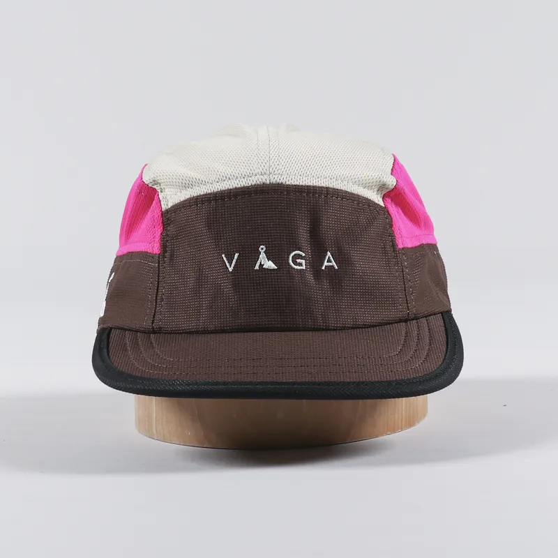 Vaga Logo Club Cap Beige Brown Neon Pink-2
