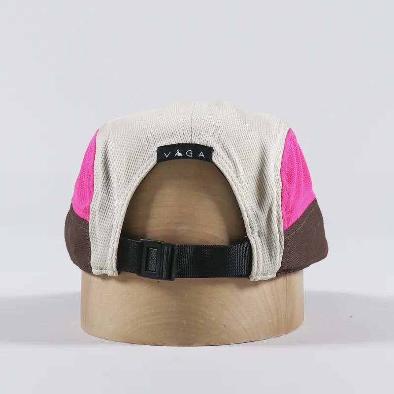 Vaga Logo Club Cap Beige Brown Neon Pink-3