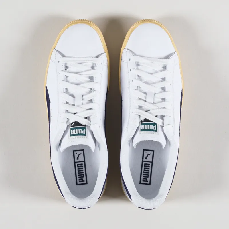Puma Clyde Vintage Shoes White Navy-1