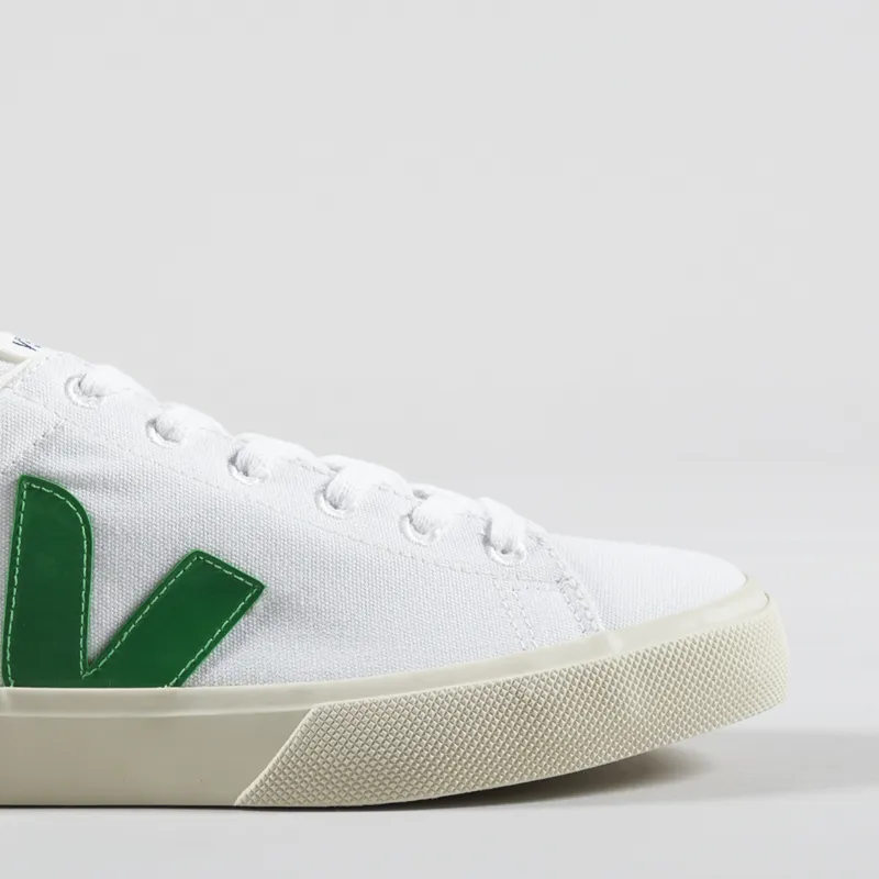 Veja Womens Campo CA Canvas Shoes White Emeraude-6