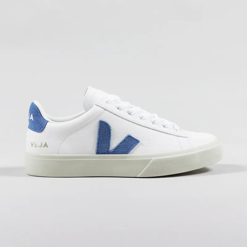 Veja Womens Campo Chromefree Shoes Extra White Swedish Blue