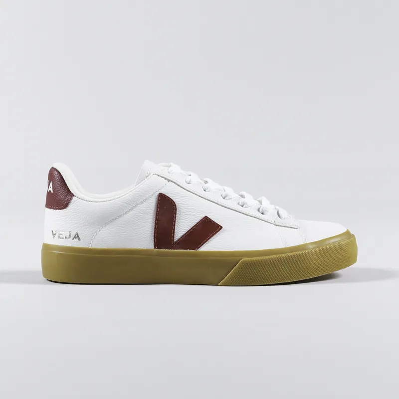 Veja Womens Campo Chromefree Shoes Extra White Marsala Natural