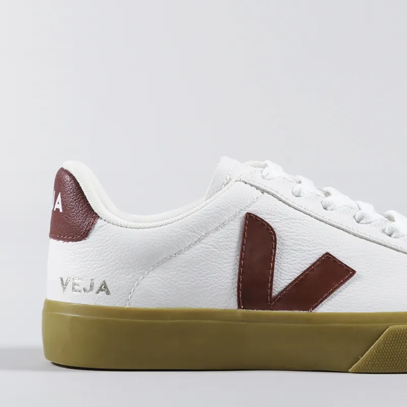Veja Womens Campo Chromefree Shoes Extra White Marsala Natural-5