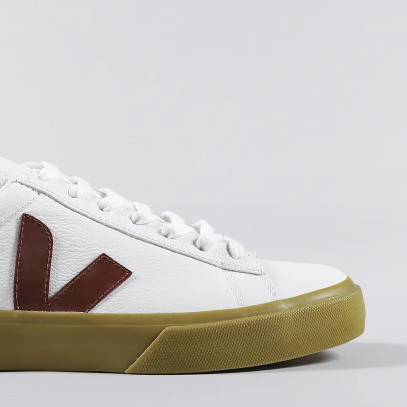 Veja Womens Campo Chromefree Shoes Extra White Marsala Natural-6