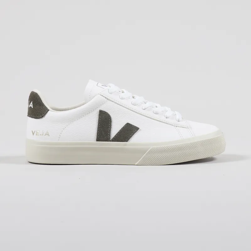 Veja Womens Campo Chromefree Shoes Extra White Kaki-2