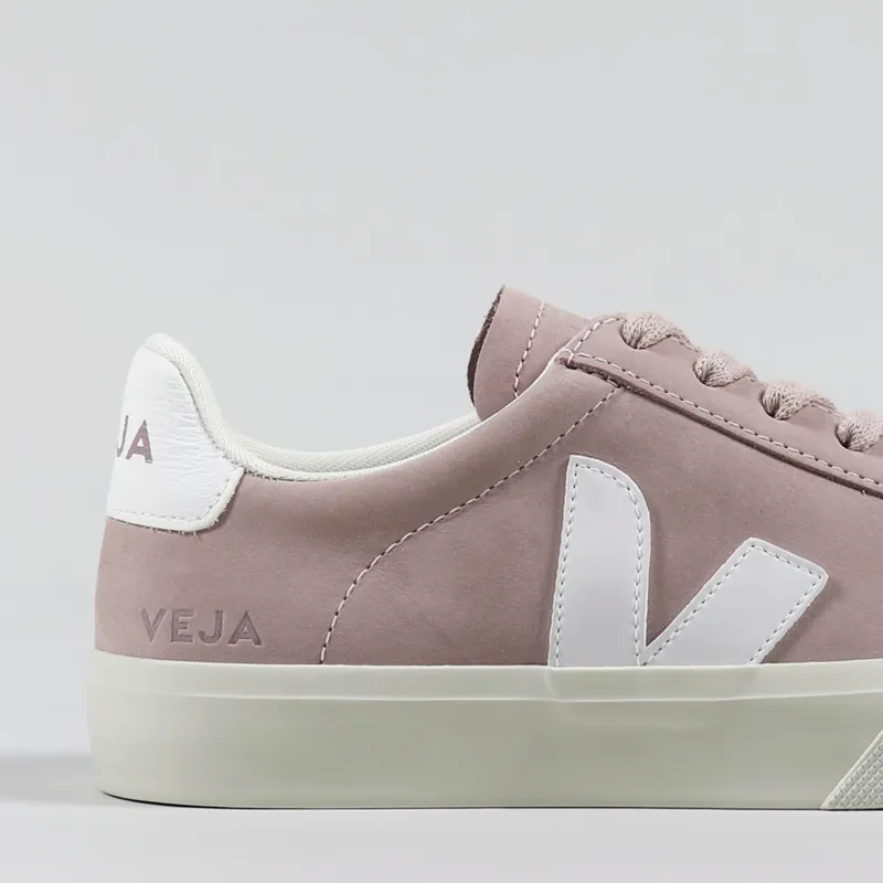 Veja Womens Campo Nubuck Shoes Babe White-5