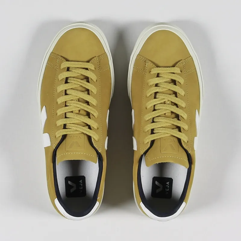 Veja Womens Campo Nubuck Shoes Moutarde White-3
