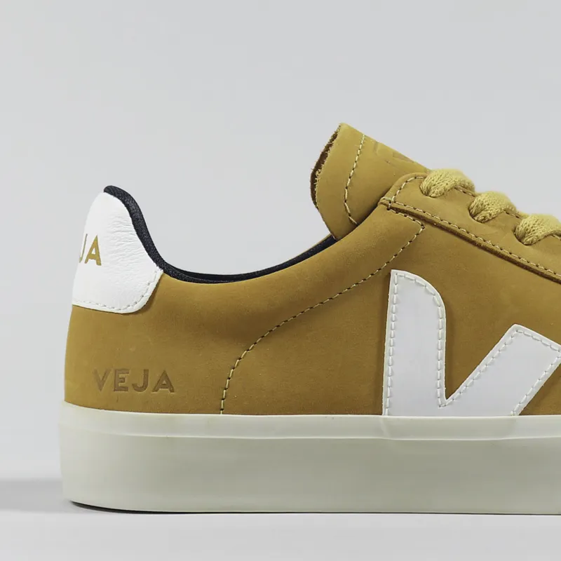 Veja Womens Campo Nubuck Shoes Moutarde White-5