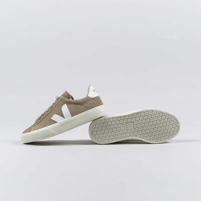 Veja Womens Campo Suede Shoes Dune White-2