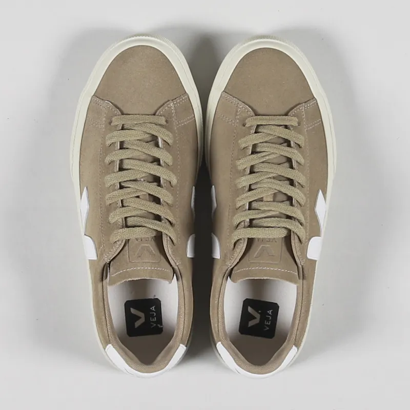 Veja Womens Campo Suede Shoes Dune White-1