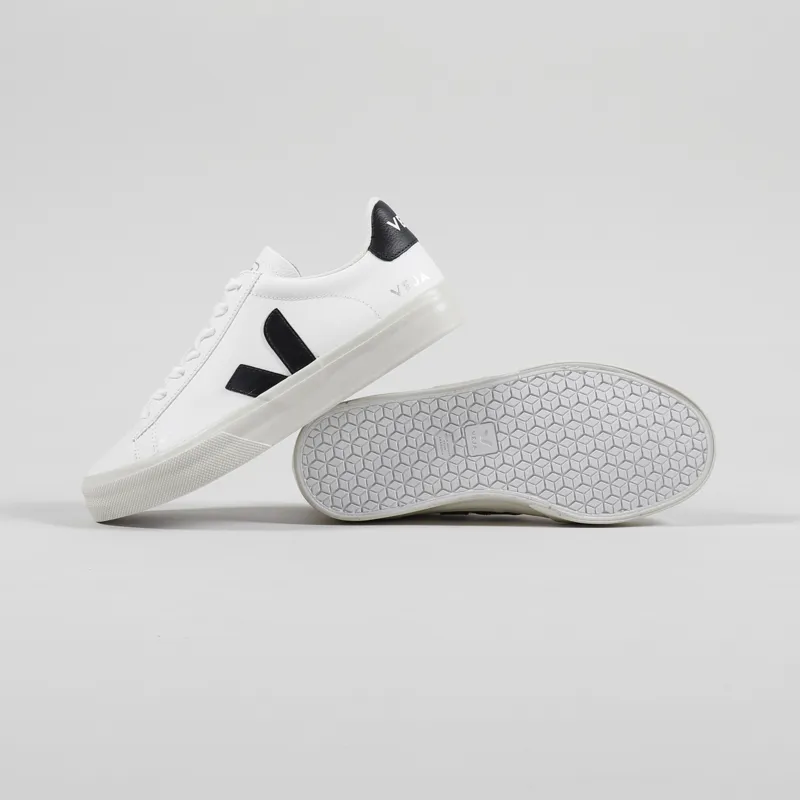 Veja Womens Campo Chromefree Shoes Extra White Black-3