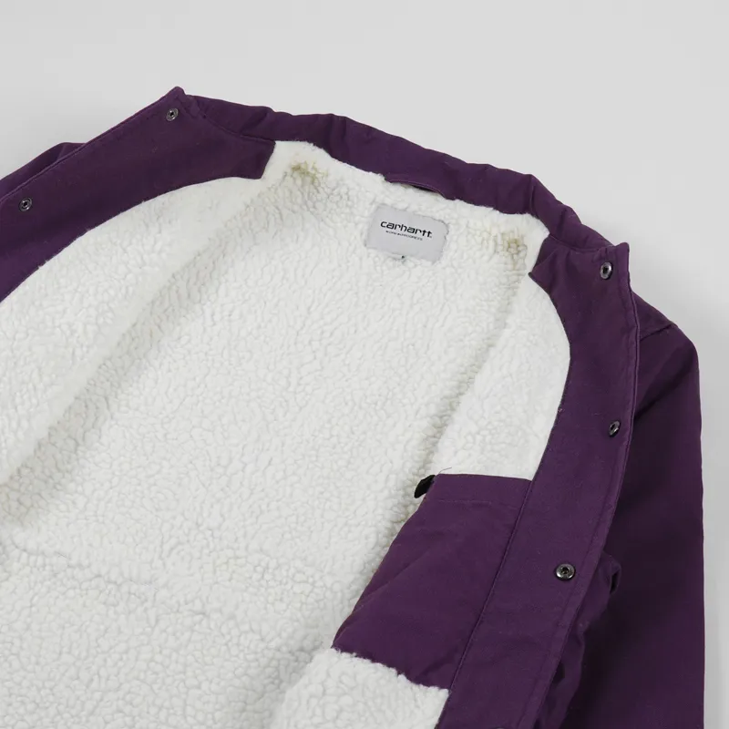 Carhartt WIP Canvas Coach Jacket Boysenberry Black Stone Washed-4