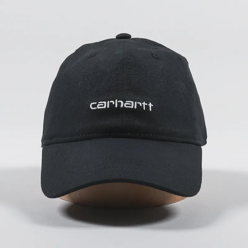 Carhartt WIP Canvas Script Cap Black White-2