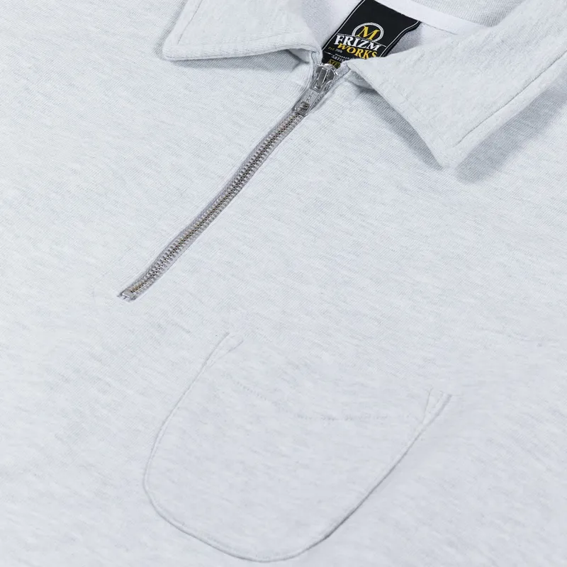 FrizmWORKS Collar Half Zip Sweatshirt Light Grey-3