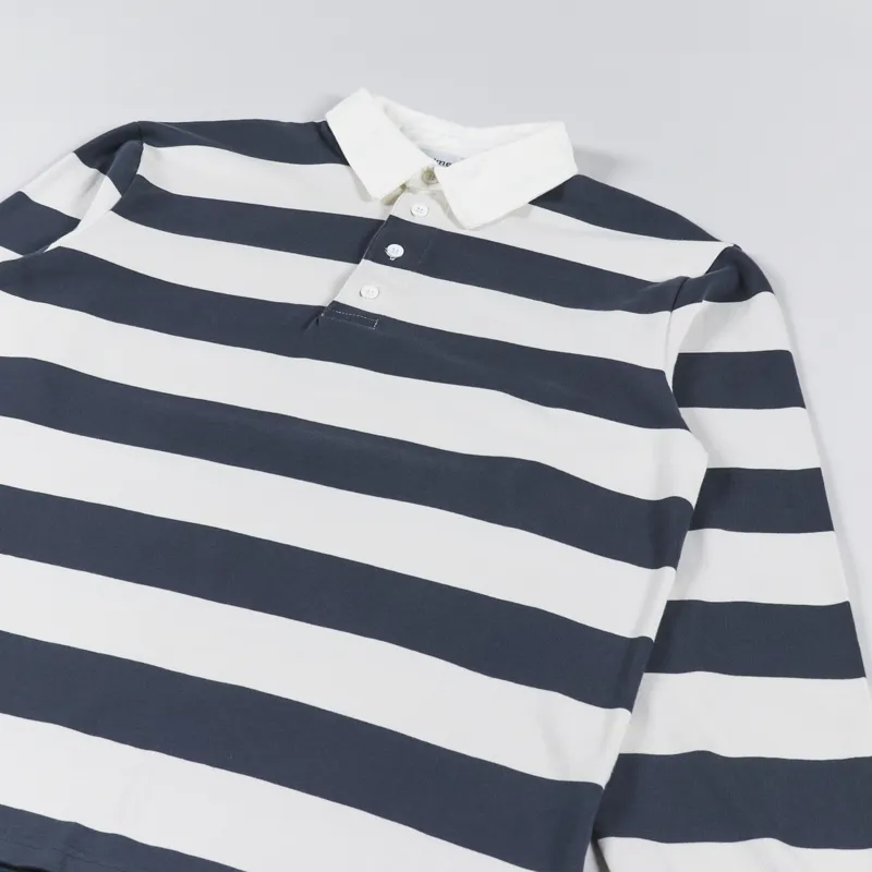 Palmes Tennis Society Colt Rugby Shirt Navy White-2