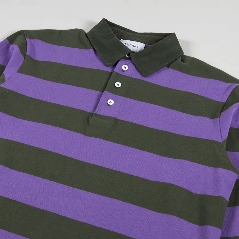 Palmes Tennis Society Colt Rugby Shirt Purple Green-2