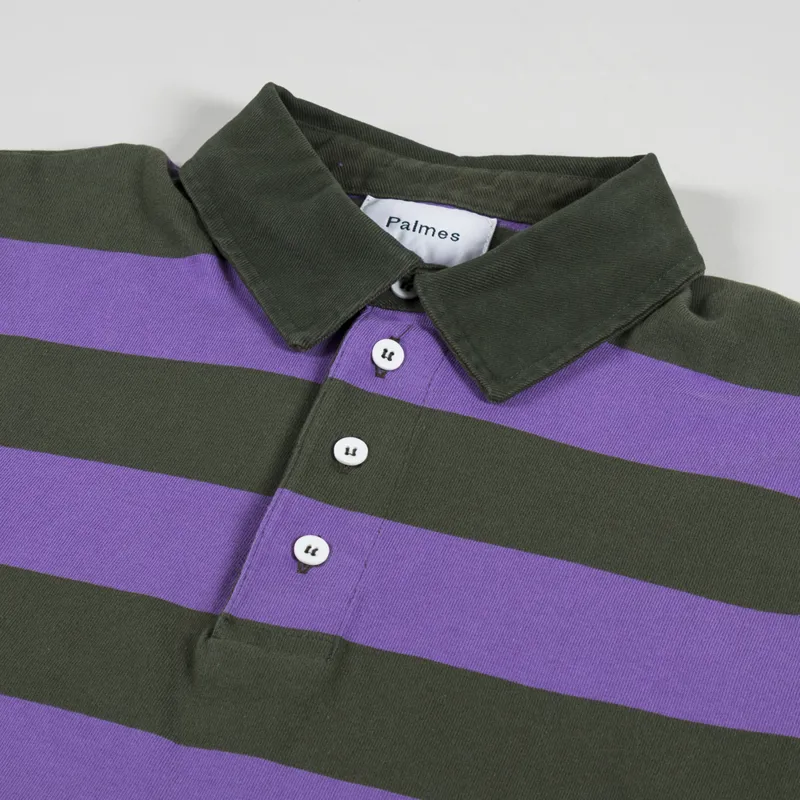 Palmes Tennis Society Colt Rugby Shirt Purple Green-3