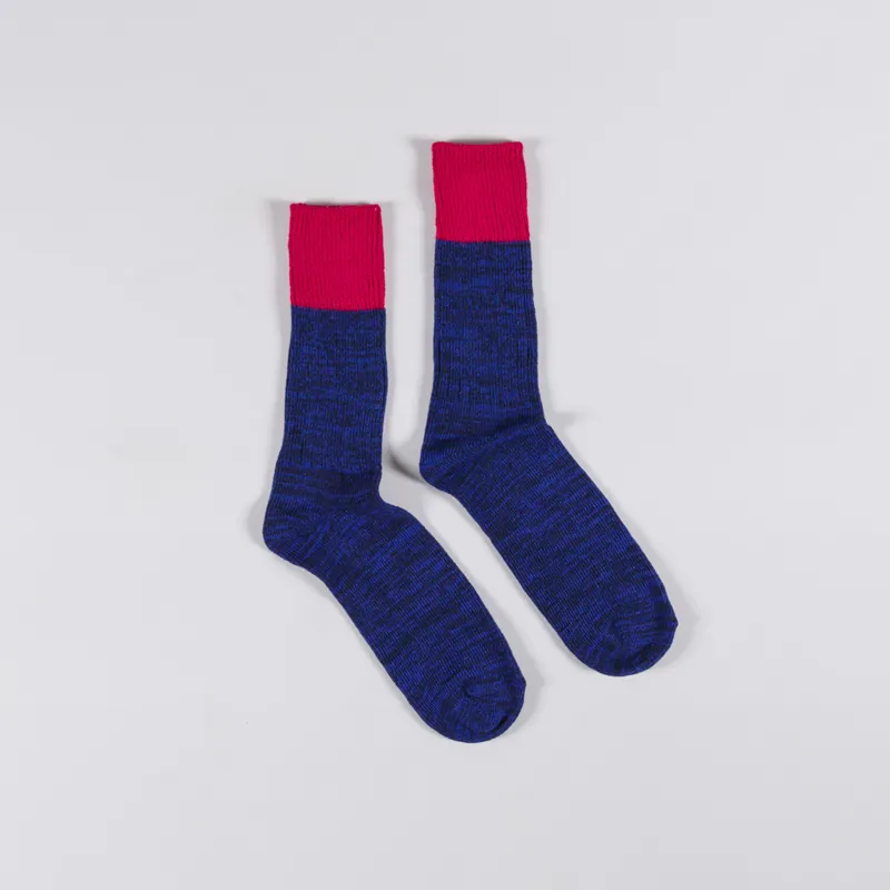 Country Of Origin Contrast Socks Blue Red